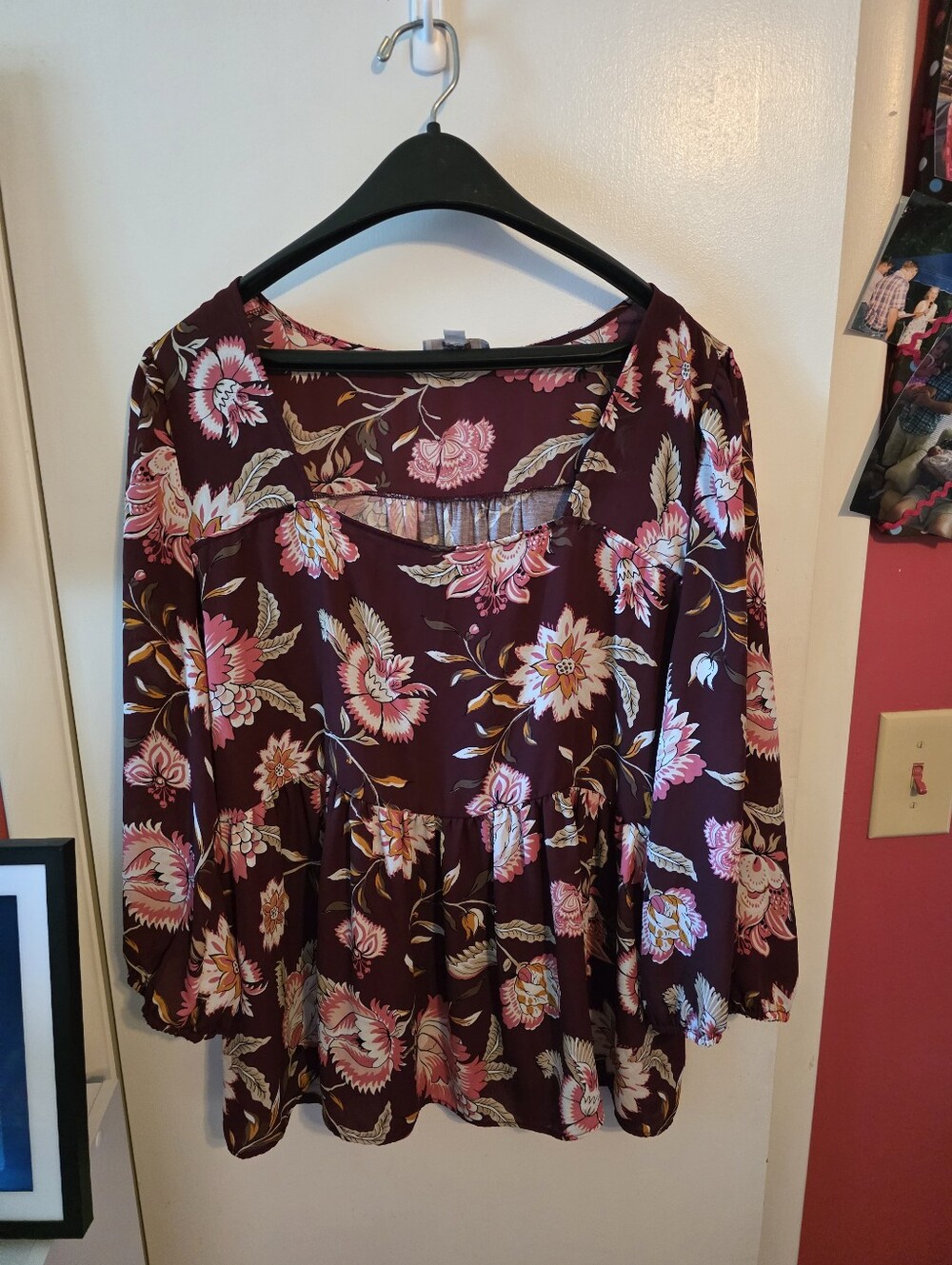LOFT Outlet Women's Floral 3/4 Sleeve Top Size XXL